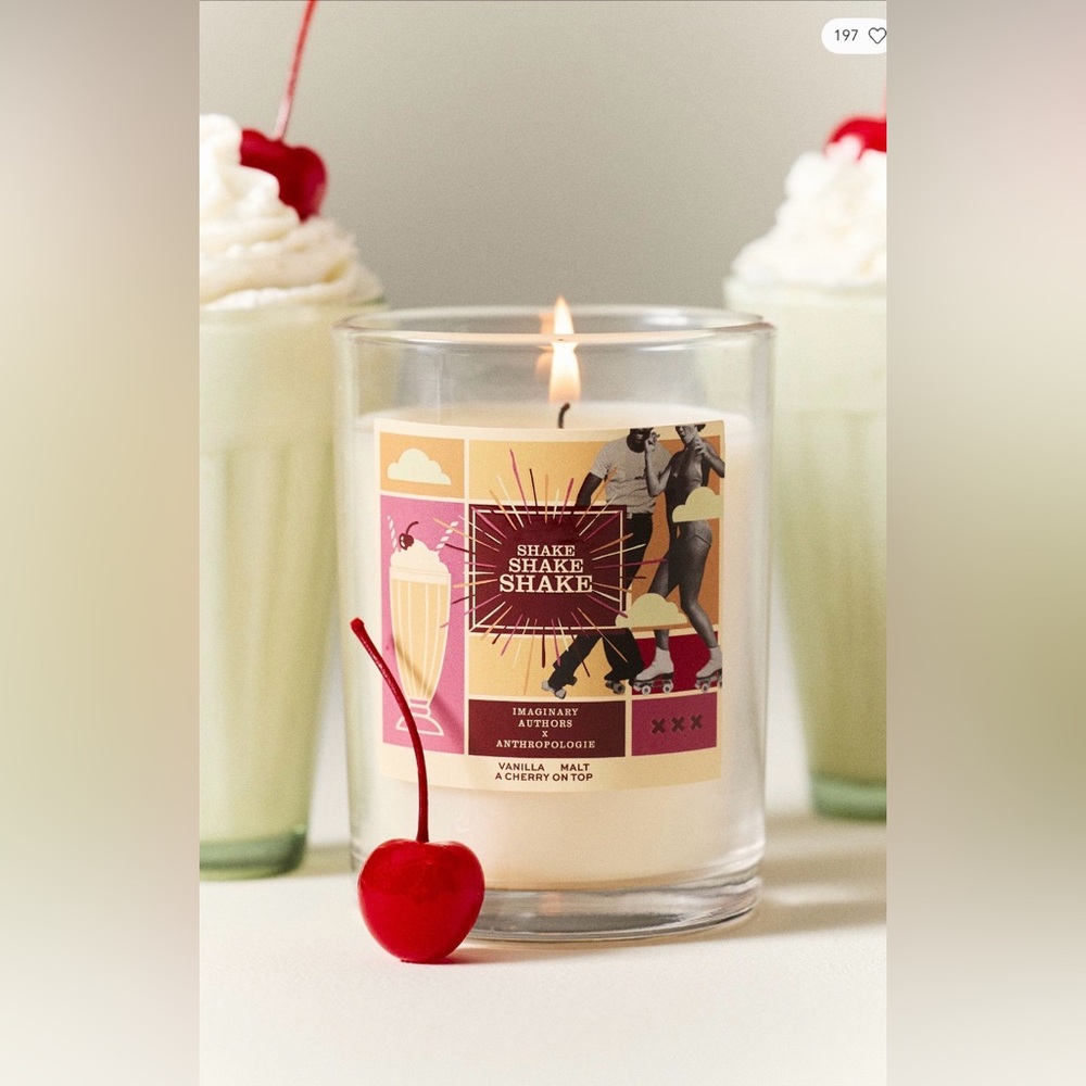Imaginary Authors x Anthropologie Gourmand Shake Shake Shake Glass Candle, NWT - Picture 3 of 3